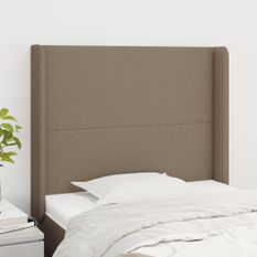 Tête de lit avec oreilles Taupe 103x16x118/128 cm Tissu