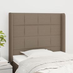 Tête de lit avec oreilles Taupe 103x16x118/128 cm Tissu