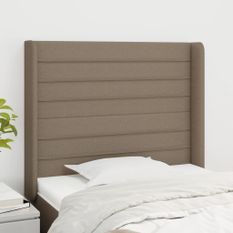 Tête de lit avec oreilles Taupe 103x16x118/128 cm Tissu