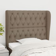 Tête de lit avec oreilles Taupe 103x23x118/128 cm Tissu