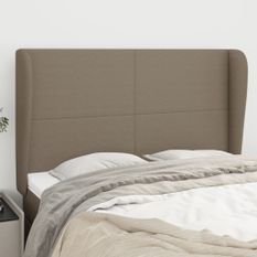 Tête de lit avec oreilles Taupe 147x23x118/128 cm Tissu