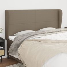 Tête de lit avec oreilles Taupe 203x23x118/128 cm Tissu