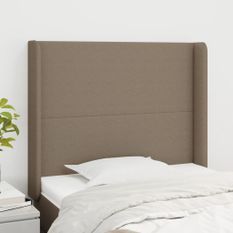 Tête de lit avec oreilles Taupe 83x16x118/128 cm Tissu