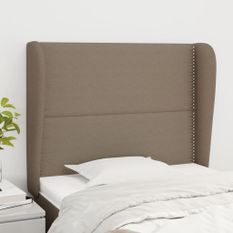 Tête de lit avec oreilles Taupe 83x23x118/128 cm Tissu