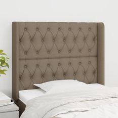 Tête de lit avec oreilles Taupe 93x16x118/128 cm Tissu