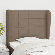 Tête de lit avec oreilles Taupe 93x23x118/128 cm Tissu