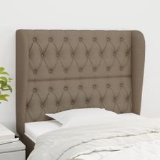 Tête de lit avec oreilles Taupe 93x23x118/128 cm Tissu