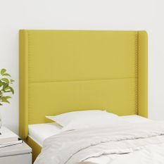 Tête de lit avec oreilles Vert 83x16x118/128 cm Tissu