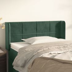 Tête de lit avec oreilles Vert foncé 83x16x78/88 cm Velours