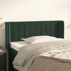 Tête de lit avec oreilles Vert foncé 83x16x78/88 cm Velours