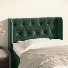 Tête de lit avec oreilles Vert foncé 83x16x78/88 cm Velours