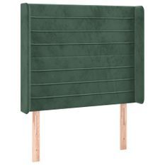 Tête de lit avec oreilles Vert foncé 93x16x118/128 cm Velours