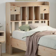 Tête de lit avec rangement 100 cm bois massif de pin