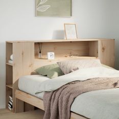 Tête de lit avec rangement 135 cm bois massif de pin