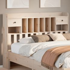 Tête de lit avec rangement 150 cm bois massif de pin