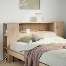 Tête de lit avec rangement 160 cm bois massif de pin