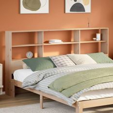 Tête de lit avec rangement 180 cm bois massif de pin