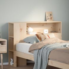 Tête de lit avec rangement 75 cm bois massif de pin