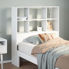 Tête de lit avec rangement blanc 100 cm bois massif de pin