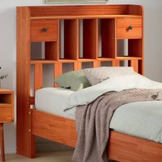 Tête de lit avec rangement cire marron 100cm bois massif de pin