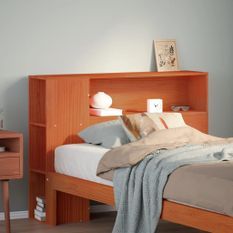 Tête de lit avec rangement cire marron 75 cm bois massif de pin