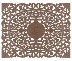 Tête de lit bois sculpté marron Florine 180 cm