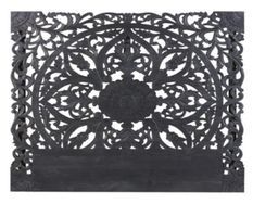 Tête de lit bois sculpté noir Siera 180