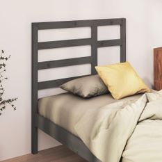 Tête de lit Gris 81x4x104 cm Bois massif de pin