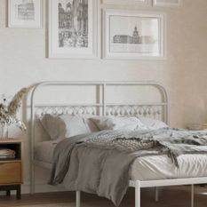 Tête de lit métal blanc 140 cm