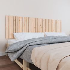 Tête de lit murale 204x3x60 cm Bois massif de pin