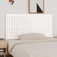 Tête de lit murale Blanc 185x3x90 cm Bois massif de pin