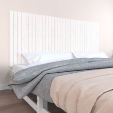Tête de lit murale Blanc 204x3x90 cm Bois massif de pin