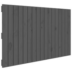 Tête de lit murale Gris 108x3x60 cm Bois massif de pin