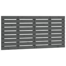 Tête de lit murale Gris 146x3x63 cm Bois massif de pin