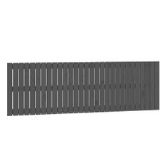 Tête de lit murale Gris 185x3x60 cm Bois massif de pin