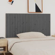 Tête de lit murale Gris 185x3x90 cm Bois massif de pin