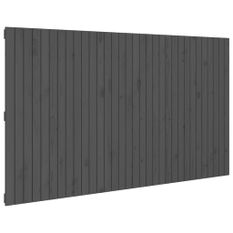 Tête de lit murale Gris 204x3x110 cm Bois massif de pin