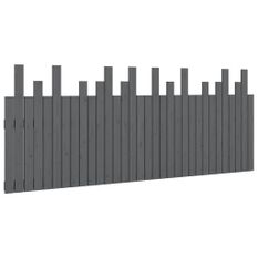 Tête de lit murale Gris 204x3x80 cm Bois massif de pin
