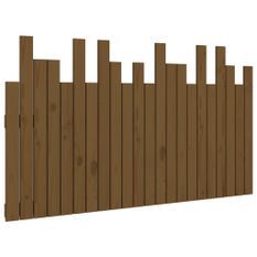 Tête de lit murale Marron miel 140x3x80 cm Bois massif de pin