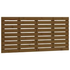 Tête de lit murale Marron miel 156x3x63 cm Bois massif de pin