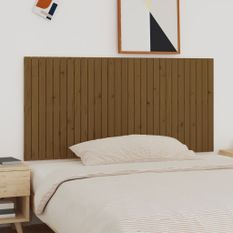 Tête de lit murale Marron miel 185x3x90 cm Bois massif de pin