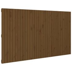 Tête de lit murale Marron miel 204x3x110 cm Bois massif de pin