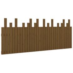 Tête de lit murale Marron miel 204x3x80 cm Bois massif de pin