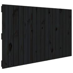 Tête de lit murale Noir 108x3x60 cm Bois massif de pin