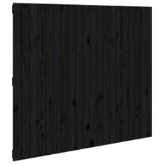 Tête de lit murale Noir 127,5x3x110 cm Bois massif de pin