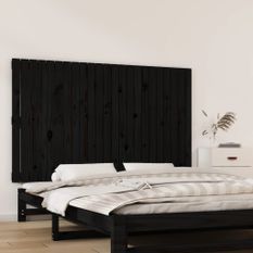Tête de lit murale Noir 147x3x90 cm Bois massif de pin
