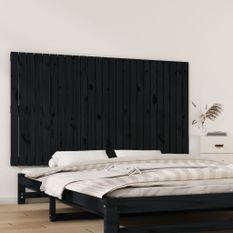 Tête de lit murale Noir 159,5x3x90 cm Bois massif de pin