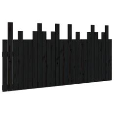 Tête de lit murale Noir 166x3x80 cm Bois massif de pin