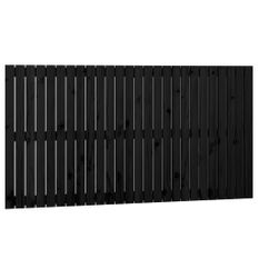 Tête de lit murale Noir 166x3x90 cm Bois massif de pin