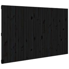 Tête de lit murale Noir 185x3x110 cm Bois massif de pin